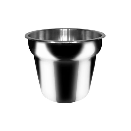 Vegetable Inset Pot Stainless Steel 7QT with satin finish, reinforced rim, corrosion-resistant, even heat, easy to clean, not a set; fits steam tables. (Packed By: 24 Each Per Case)