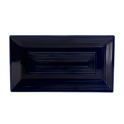 Vibrant rectangular cobalt blue platter 11 5/8