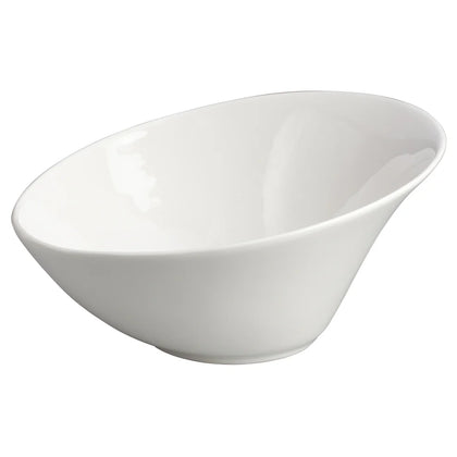 WDP003-201-203, 12-36pcs Creamy White Porcelain Angled Bowl