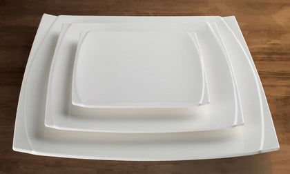 WDP009-101-103, 6-24pcs Bright White Porcelain Square Platter