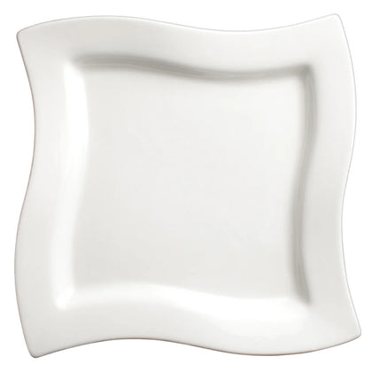 WDP011-103, 12pcs Bright White Porcelain Square Platter