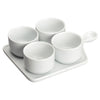 WDP016-102, 12sets Bright White Porcelain Quartet Tapas Set