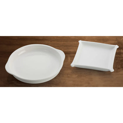 WDP018-104, 12/24pcs Bright White Porcelain Round Dish