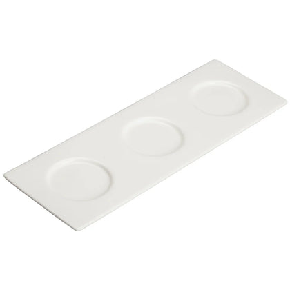 WDP021-109, 24pcs Bright White Porcelain Trio Tray
