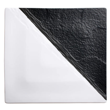 WDP023-204-205, 2pcs Black & White Porcelain Square Platter