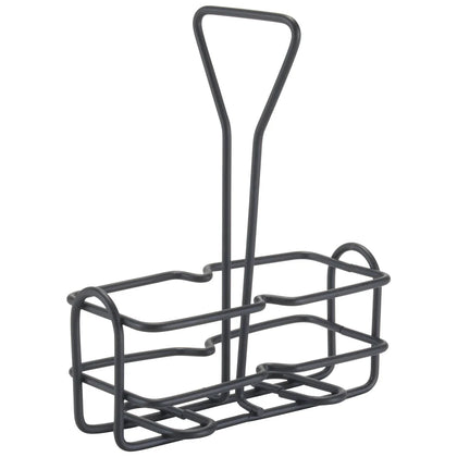 WH-3-3K 6oz Chrome Plated & Black Coated Cruet Rack Oil/Vinegar