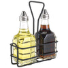 WH-3-3K 6oz Chrome Plated & Black Coated Cruet Rack Oil/Vinegar