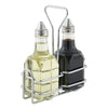 WH-3-3K 6oz Chrome Plated & Black Coated Cruet Rack Oil/Vinegar