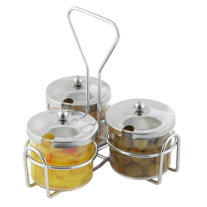WH-4 Chrome Plated Cruet Rack for Condiment Jars