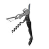 Waiter's corkscrew with hinged double lever, stainless steel worm, ergonomic handle, and foil cutter. Case Packed: 96, Quantity Break: 12 each for restaurant or bar use.