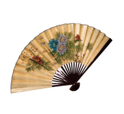 Wall fan featuring a butterfly and flowers design, adding a decorative touch to any space.




