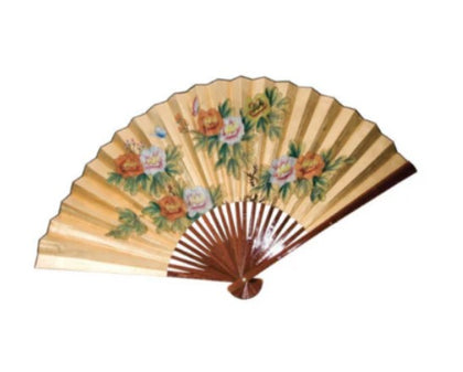 Wall fan with a floral design, perfect for adding a decorative touch to any room.


