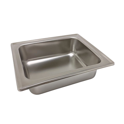 Welsh square water pan for Welsh chafer with mirror finish, durable build, and even heat distribution; perfect for buffets, catering services, and professional food warming setups.