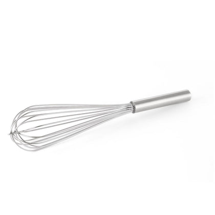 Whip Stainless Steel French 16 inch, long and durable with flexible wires, ergonomic handle for comfort, ideal for large-batch mixing and whipping in commercial kitchens, packed 60 each per case