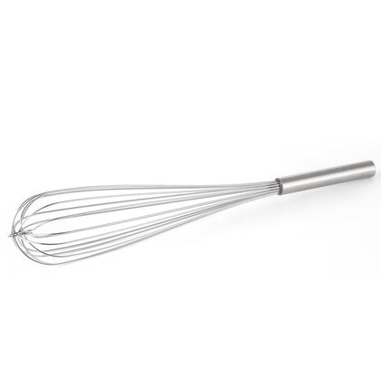 Whip Stainless Steel French 22 inch, extra-long and durable whisk with flexible wires, ergonomic handle for control, ideal for high-volume mixing in commercial kitchens, packed 60 each per case