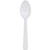 Clear and white disposable teaspoons, durable and stylish. Perfect for weddings, parties, and events. High-quality cutlery for desserts, beverages, and more with effortless cleanup and reliable design.

