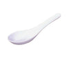 A dozen white melamine soup spoons, durable and lightweight, perfect for soups, stews, and everyday dining.



