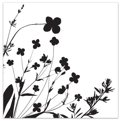 Wildflower 3-Ply Black/White Lunch Napkin, durable, absorbent, and elegant with floral design. Perfect for lunch, dinners, and events like weddings, parties, and gatherings. Disposable, stylish, and practical.