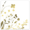 Wildflower 3-Ply Gold/White Lunch Napkin with an elegant floral design, soft and absorbent, perfect for weddings, parties, and casual gatherings. Disposable, durable, and stylish for any table setting.