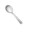 Windsor Bouillon Spoon 18/0 medium weight, 6 inches, durable stainless steel with a polished finish. Ideal for serving soups, broths, and bouillons in restaurants, cafes, or home dining settings.