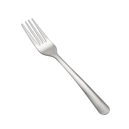 Windsor Dinner Fork 18/0 medium weight, 7 inches, durable stainless steel with a polished finish. Ideal for main courses and side dishes in restaurants, cafes, or home dining settings.