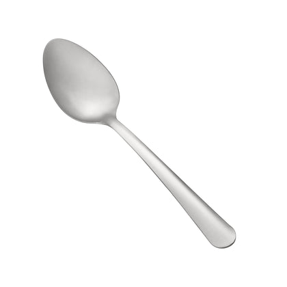 Windsor Dinner Spoon 18/0 medium weight, 7 inches, durable stainless steel with a polished finish. Ideal for soups, stews, and hearty dishes in restaurants, cafes, or home dining settings.