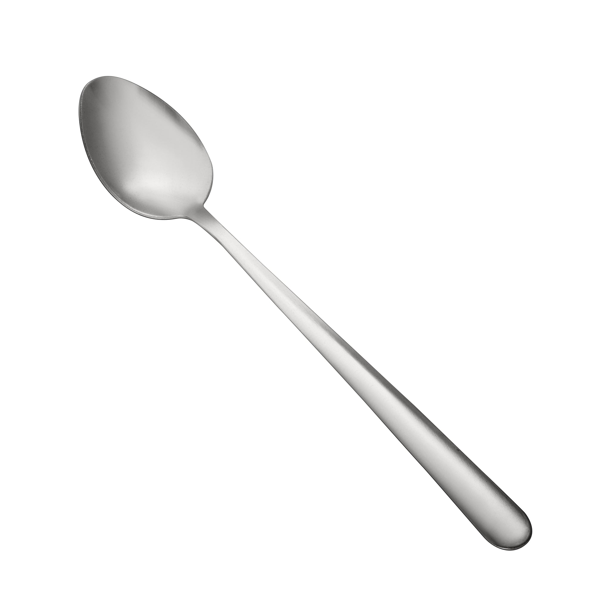Windsor Iced Tea Spoon 18/0 medium weight, 8 inches, durable stainless steel with a polished finish. Ideal for stirring iced tea, cocktails, and tall beverages in restaurants, cafes, or home settings.