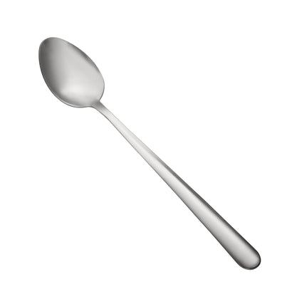 Windsor Iced Tea Spoon 18/0 medium weight, 8 inches, durable stainless steel with a polished finish. Ideal for stirring iced tea, cocktails, and tall beverages in restaurants, cafes, or home settings.