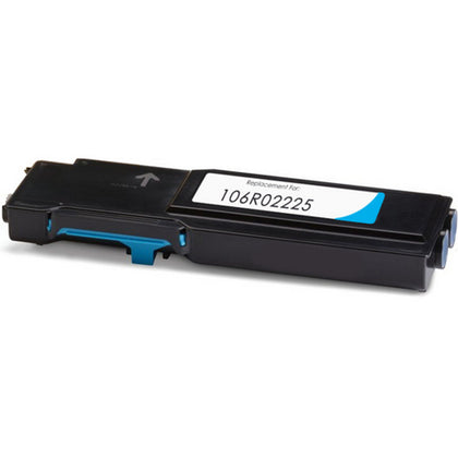 106R02225 Cyan Compatible Toner Cartridge for Xerox Printers, 6,000 pages, vibrant cyan, compatible with Phaser 6600, 6600n, 6600dn, WorkCentre 6605.