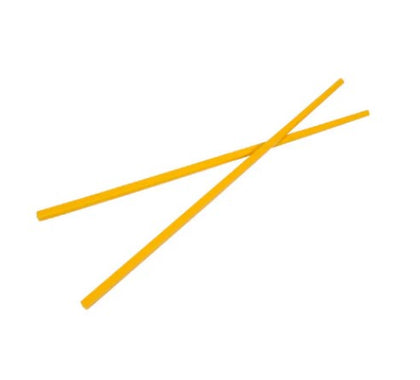 Yellow colored melamine chopsticks, durable and bright for everyday dining.



