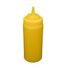 Yellow 16-oz wide-mouth squeeze bottle with leak-resistant flip-top cap, BPA-free plastic, smooth squeeze control, ideal for mustard, sauces, or crafts – Durable and easy to refill and clean