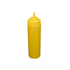 Yellow 24-oz wide-mouth squeeze bottle made of BPA-free plastic with leak-resistant flip-top cap and precise squeeze control; perfect for mustard, sauces, or crafts – Durable and easy to refill