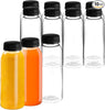 Round Clear Juice Bottles with White Caps Disposable Drink Containers