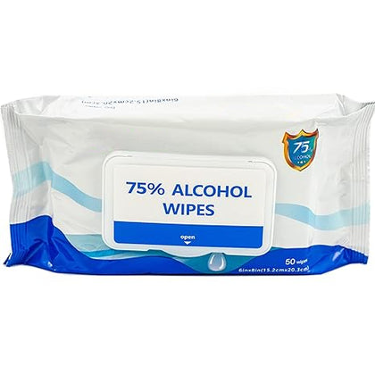 EcoQuality Disinfecting Antibacterial Alcohol Wipes 50 Pack