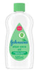 Johnson & Johnson Baby Oil with Aloe 500ml bottle, gentle formula to moisturize and soothe delicate baby skin.