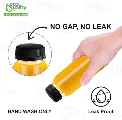 Round Clear Juice Bottles with White Caps Disposable Drink Containers