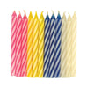  pink blue white yellow birthday candles 24 pack with holders colorful candles birthday cake decorations long-lasting burn bright cheerful flame easy placement secure holders festive celebration multiple uses