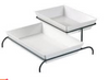 EcoQuality 2-Tier Stand For RM-614 RM-618 ST-112BK 4/Pcs is made from durable and reliable melamine material, that will serve you for a long time with 19.50 inches long by 17 inches wide by 7 inches in height. All Rome collection items are stylish and will perfectly fit almost any food-serving establishment's design. Such tier stands add a touch of elegance to your table, whether at the casual or fine dinner party. 