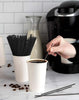 5-inch black coffee stirrer durable plastic convenient size sleek design versatile use hot and cold beverages bulk pack professional appearance