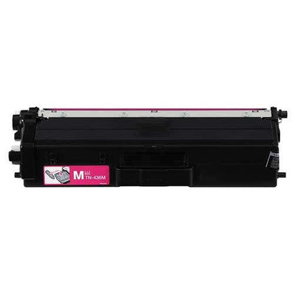 TN436 Magenta toner cartridge compatible with Brother printers, prints up to 6500 pages, fits HL-L8360, HL-L9310, MFC-L8900, MFC-L9570 models