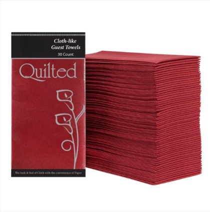 Elegant Quilted Cloth-like Guest Towel in Burgundy, Navy, Silver, and Black. Ideal for weddings, parties, and home use, offering luxurious feel and high-quality design for a classy touch.