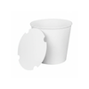 170oz White Disposable Paper Food Buckets with Lids