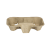 Molded Fiber Disposable 2 Cup Carrier Tray Holder For Hot & Cold Drinks