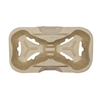 Molded Fiber Disposable 2 Cup Carrier Tray Holder For Hot & Cold Drinks
