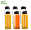 Round Clear Juice Bottles with White Caps Disposable Drink Containers