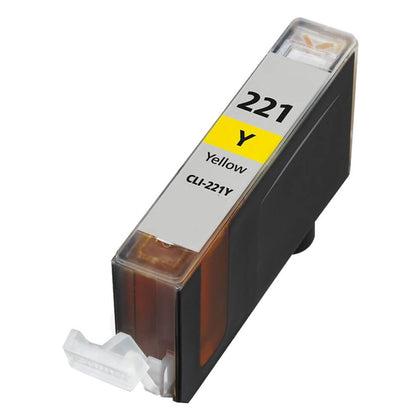 CLI-221 Yellow compatible ink cartridge for Canon PIXMA printers, 530 pages, vibrant and reliable color prints.