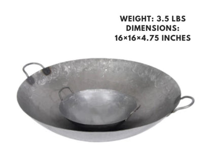 16″ Hand Hammered Cantonese Wok, crafted for authentic stir-frying and cooking large portions of traditional Cantonese dishes with even heat distribution.