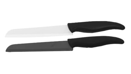 A 6-inch black ceramic bread knife with a serrated blade, perfect for slicing bread and baked goods with ease and precision.



