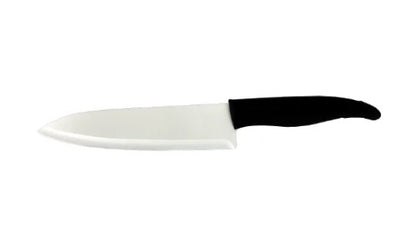 A 7-inch white ceramic chef knife with a sharp, durable blade, ideal for chopping, slicing, and dicing with precision in the kitchen.



