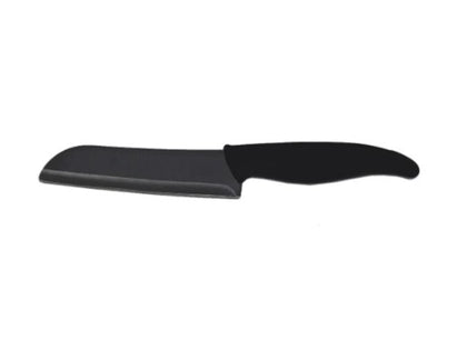 A 5-inch black ceramic Santoku knife with a versatile, sharp blade for slicing, dicing, and chopping with precision.



